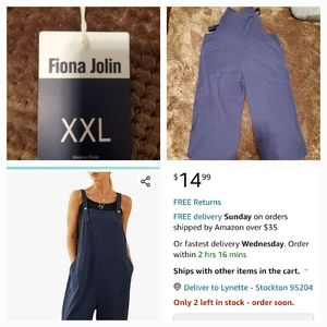 Fiona jolin overalls blue nwt